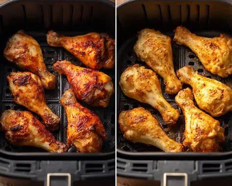 ¡El ERROR Fatal con la Airfryer Que Te Está ARRUINANDO las Recetas! (99% Lo Comete) 1 Muslos de pollo crujientes recién hechos en freidora de aire, cocinados a la perfección con piel dorada