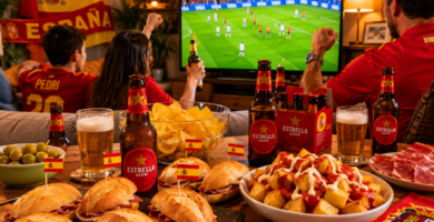 Mesa con picoteo barato para ver España vs Cabo Verde en el Mundial 2026